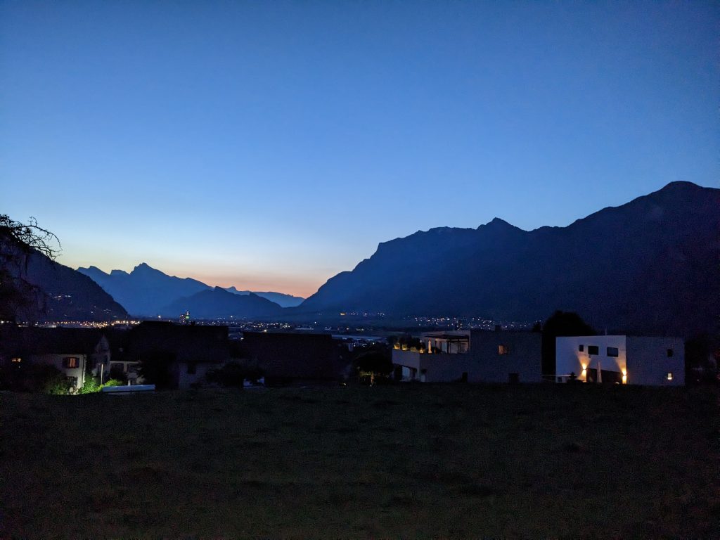 Igis in der Abenddämmerung